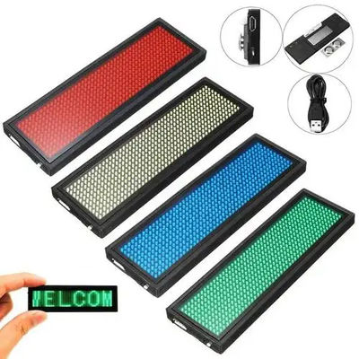Individuabile Led Scrolling Name Badge, 12x48 pixel Led Name Tag Per Eventi